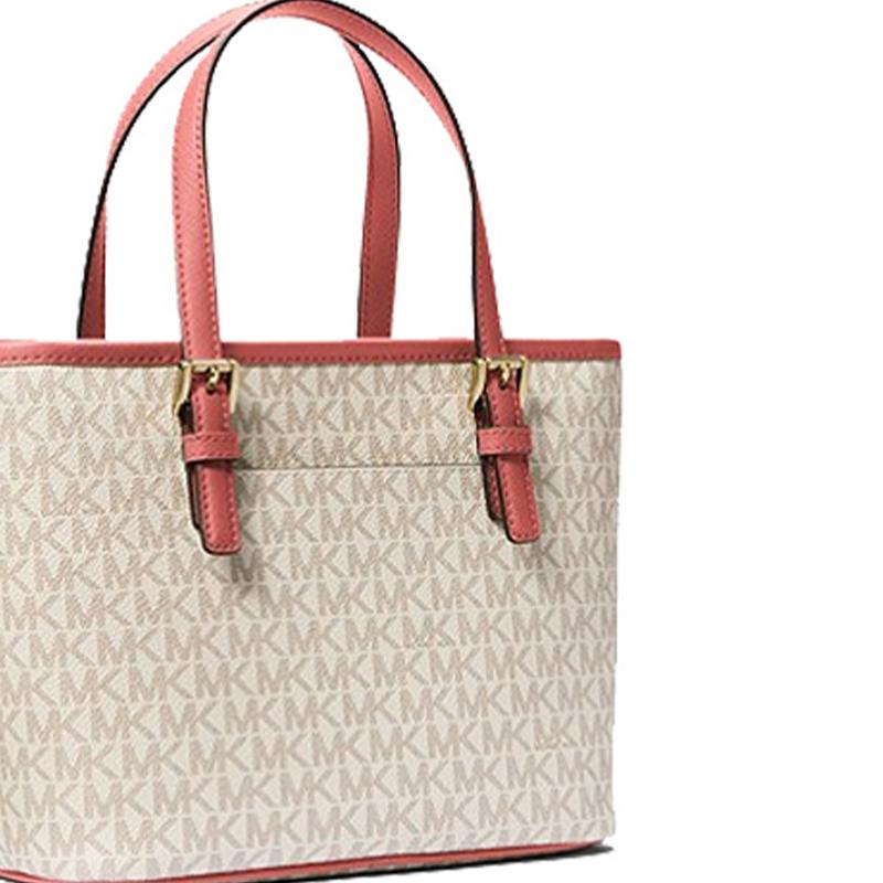 Michael Kors Классическая сумка-тоут на молнии с монограммой Женская сумка-тоут Ванильно-белый 35T9GTVT0B-TEA-ROSE-MLT