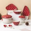 Керамическая красная грибная посуда кружка тарелка для закусок креативная милая сервировочная тарелка ручной работы миска ложка кухонная столовая посуда