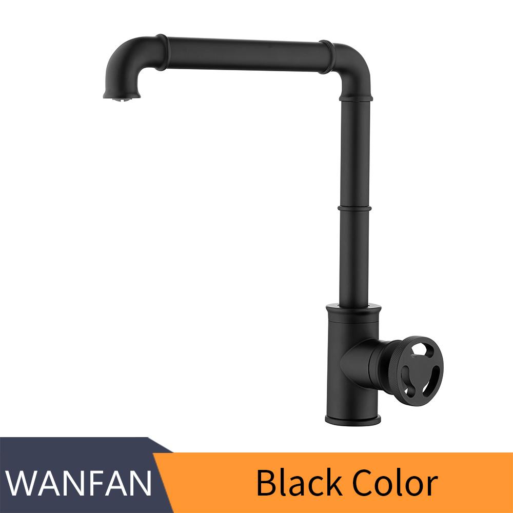 Kitchen Faucets Retro Industrial Style Gold Brass Crane Bathroom Faucets Hot and Cold Water Mixer Tap Torneira WF-20B05K