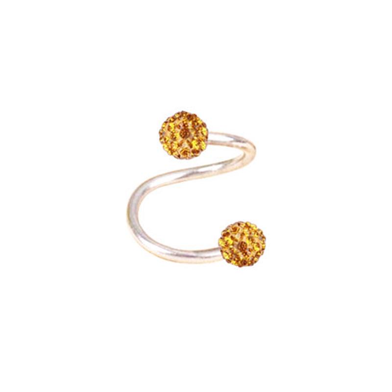 16 г Горячая новая серьга с кристаллами для хряща, хирургическая сталь, блеск, 1 шт., спиральная женская сережка-гвоздик для пирсинга тела, ручная работа