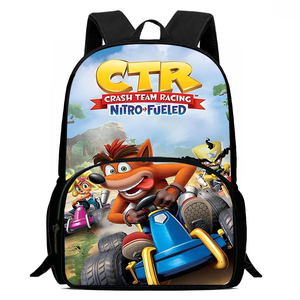 Детские рюкзаки Мультяшные Crash Bandicoot Сумка через плечо Пенал Ученик Большая вместимость Школьные сумки для мальчиков и девочек Лучший подарок