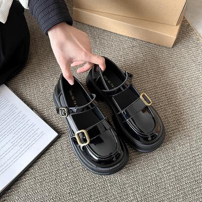 Платформа Британский стиль маленькие кожаные туфли женские туфли 2025 весна и лето новые ретро лоферы Мэри Джейн туфли из натуральной кожи