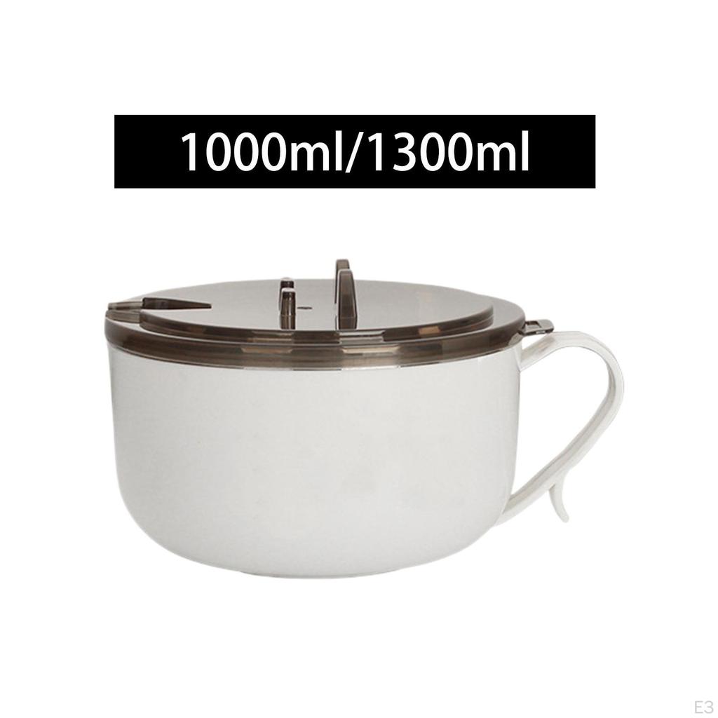 Миска для рамэна с крышкой Чашка для лапши Дренажное отверстие для еды Ручка для супа быстрого приготовления