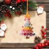 Knitted Christmas Tree Ornaments Mini Crochet Christmas Tree Hanging Pendant with Gold Jingle Bell for Holiday Home Party Decoration