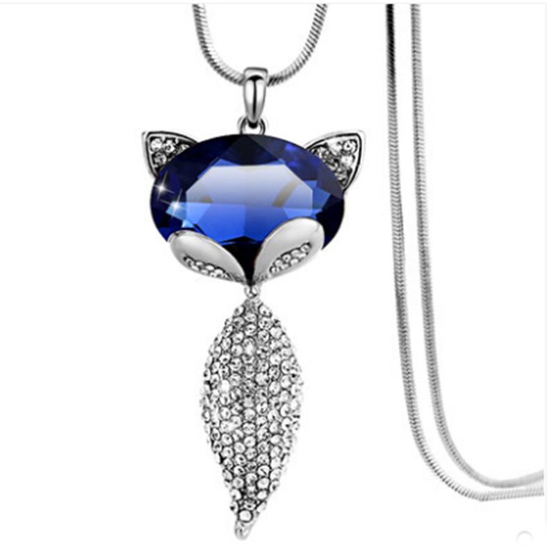 Autumn & Winter Fox Fur Women’s Sweater Necklace – Unique & Stylish Long Chain Accessory