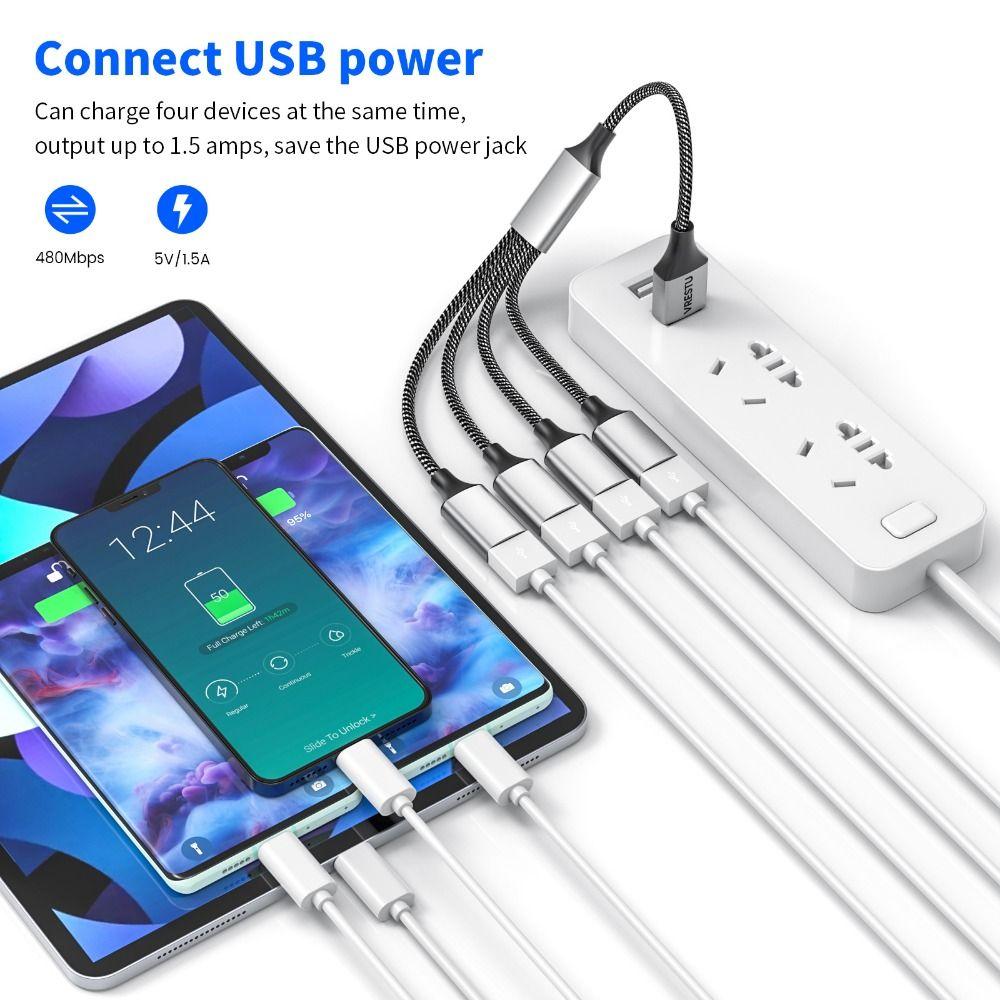 Mobile Phone Extension Cable Data Transfer USB Expander Charging Splitter Type C Hub OTG Adapter