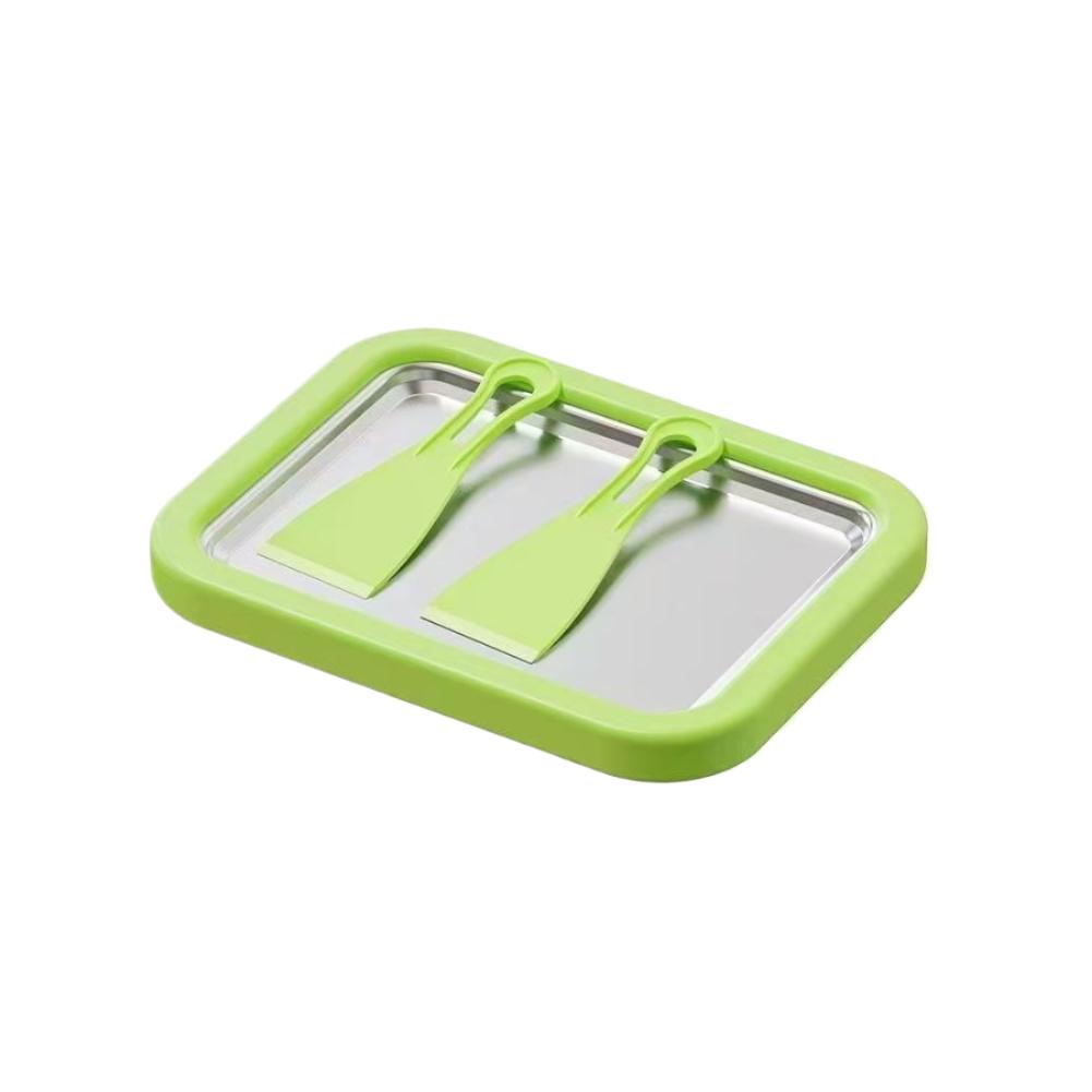 Multifunctional Household Frozen Yogurt Maker With 2 Scrapers Tools DIY Rolled Ice Cream Maker DIY Cold Sweet Fried Ice Pan