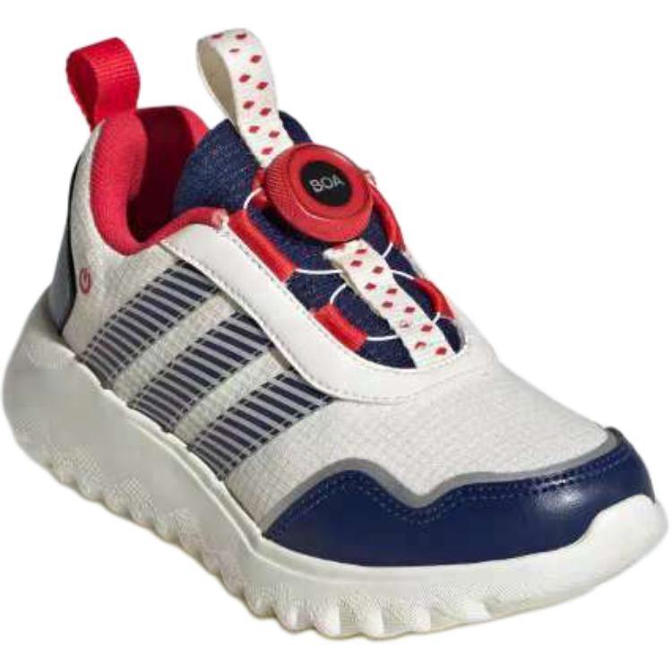 Adidas Activefle Slip Resistant Abrasion Resistant Low top Kids Lifestyle Shoes Jade White/Dark Blue/Gemstone Red Kids' JS3090