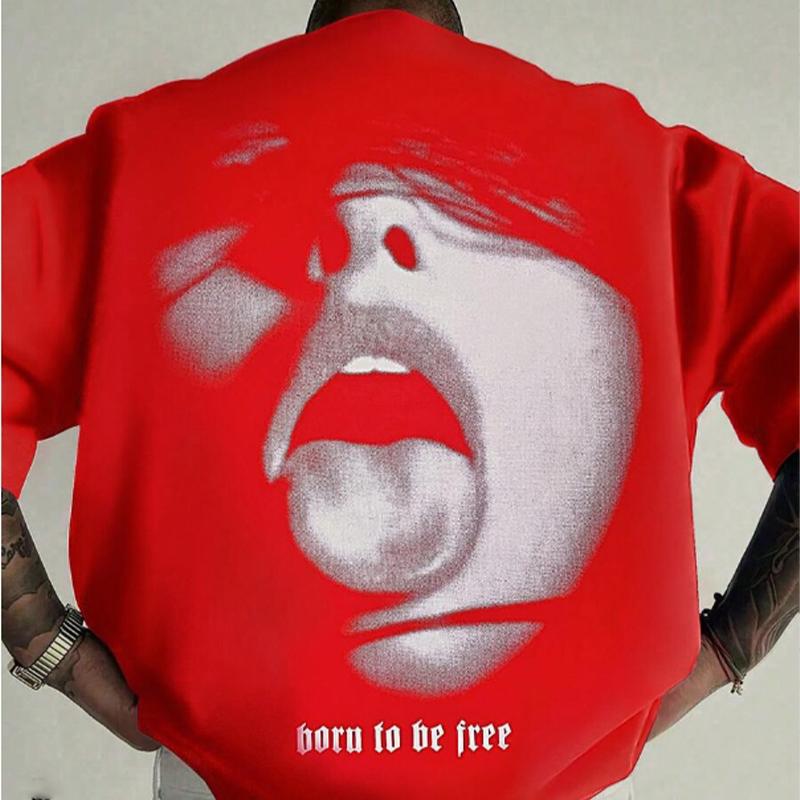 Новая летняя мужская модная футболка с сексуальным принтом губ, мужская футболка, топ