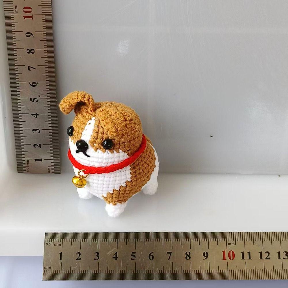 Animal Doll Knitted Dog Standing Handwoven Animal Keychain Crochet Dog Friends Gift