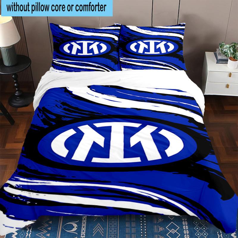 3pcs F.C. Internazionale Milano Printed Bedding Set Duvet Cover Closure Includes 1 Duvet Cover & 2 Pillowcases Bedding Sets Home Decor Gifts