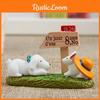 Resin Cartoon Garden Sign With Dog And Rabbit Design For Plant Identification And Decoration