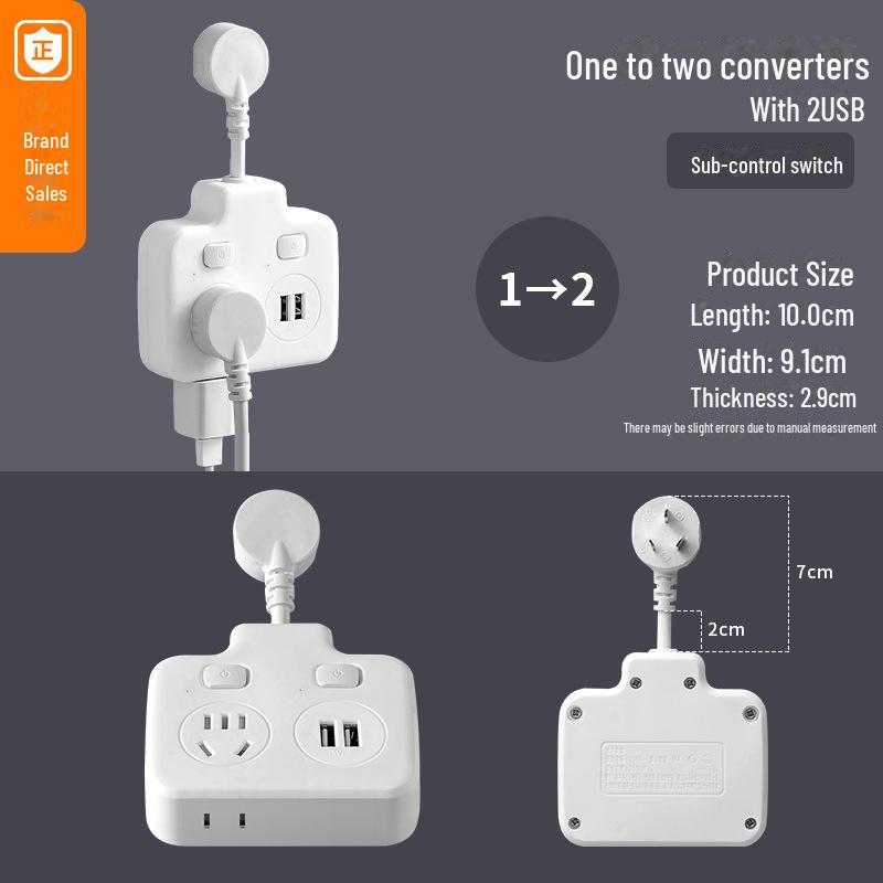 Удлинитель Smart USB с несколькими розетками, выключателем и многофункциональным расширением