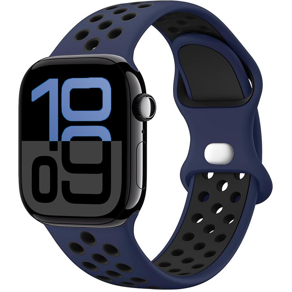 Силиконовый ремешок для Apple Watch 11 10 9 8 7 46 мм 45 мм 42 мм 41 мм Ultra 3/2 49 мм Дышащий браслет для iWatch 6 5 4 SE 44 мм