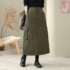 Cotton Padded Plus Size High Waist Vintage Spring Autumn Winter Casual Loose Long for Woman Skirts Womens Skirt