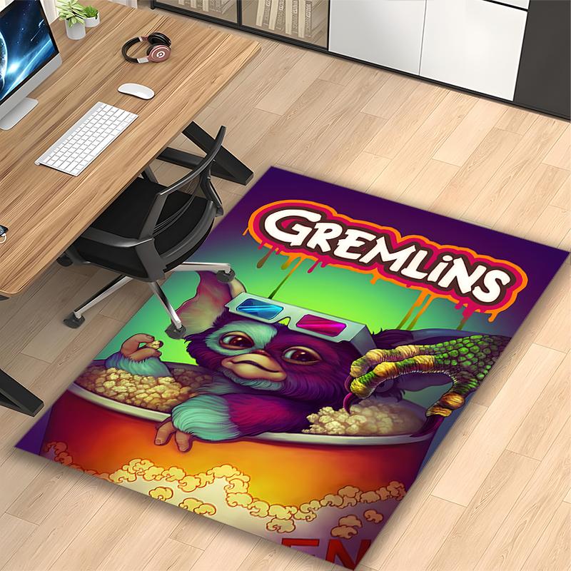 Gremlins Popcorn Poster Rug Ideal for Reading Room, Multi-purpose Office Chair Sofa Carpet, Anti-slip Printed Home Area Rug