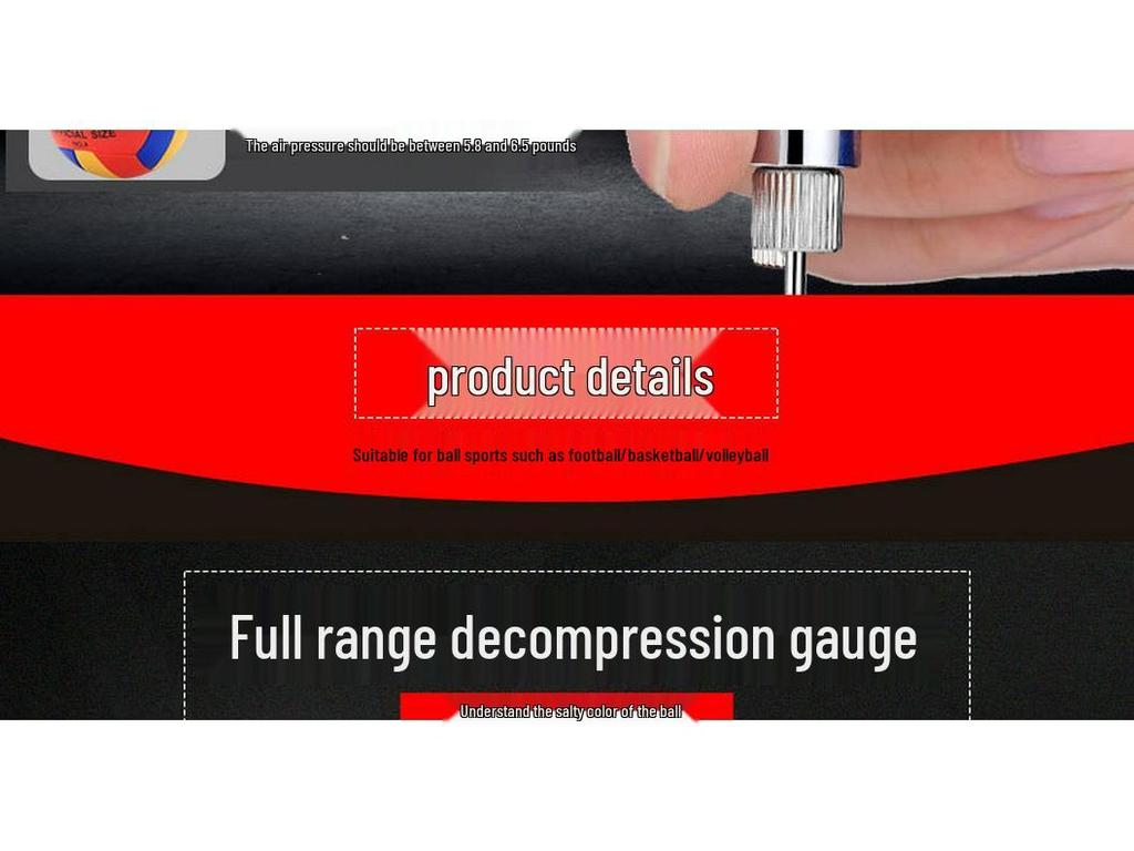 Multi-Sport Air Pressure Gauge for Basketball, Football, and Volleyball