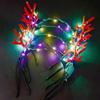 Plastic LED Glow Headband LED Lights Luminous Deer Horn Hair Band Flashing Headband  Children Toys