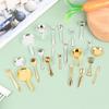 11Pcs/Set Dollhouse Miniature Spoon Fork Pot Utensils Model Kitchen Decoration