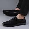 Fashion Genuine Leather Men Black Casual Shoes Luxury Brand New Mens Loafers Moccasins Breathable Slip On Black Driving Shoes
