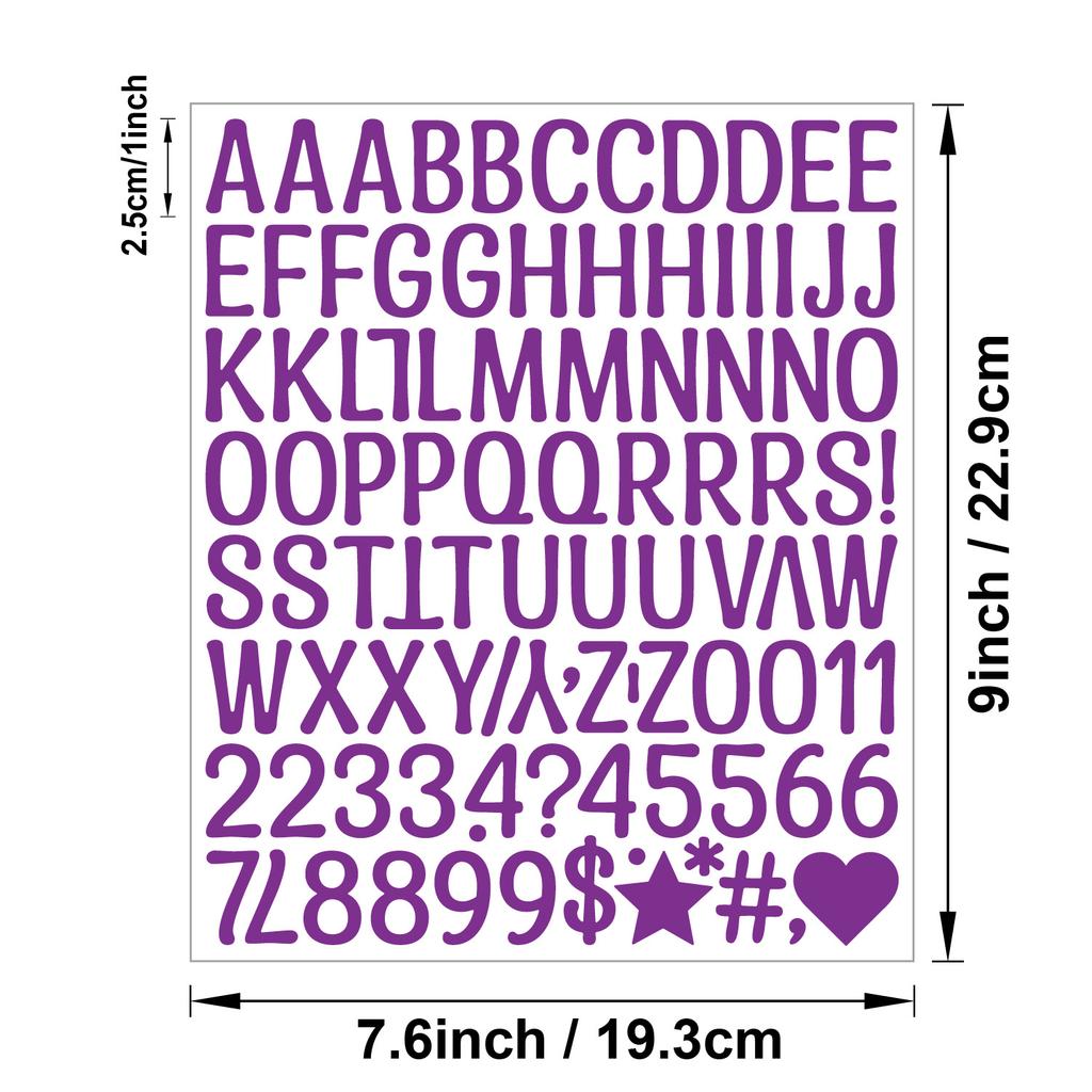 1 Inch Letter Sticker Art Body Vinyl Sticker DIY Handmade Kitchen Label Letter Sticker