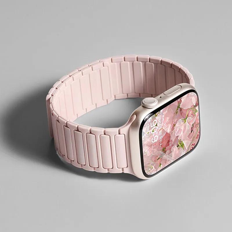 Apple Watch 42mm, 44mm 45mm, 46mm 49mm Magnetic Silicone Watch Strap for Apple Watch Series 1-10, SE and Ultra 42mm (Series 3) 44mm 45mm 49mm