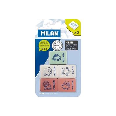 Синтетический ластик - MILAN - 445 - Набор из 5 штук - Разноцветный - Смешанный