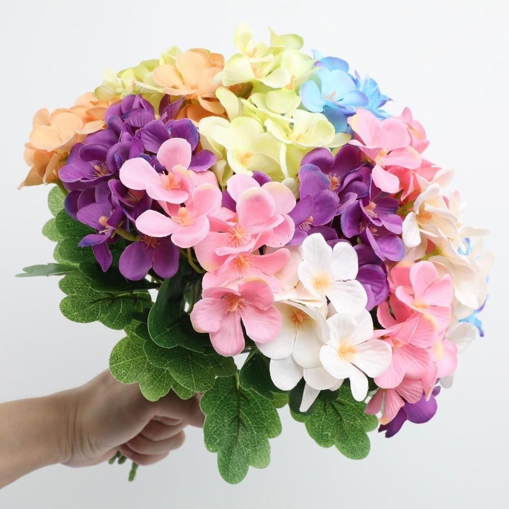 Dyed Edged Fake Flower Ball Silk Cloth Hydrangea New Simulation Flowers  Photography Props