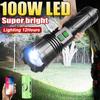 Самый мощный 100 Вт супер яркий светодиодный фонарик высокой мощности перезаряжаемый фонарик фонарь для кемпинга ручной фонарь