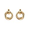 Women Fashion Simple Double Twisted Ring Personality Cold Wind Thread Business Earrings