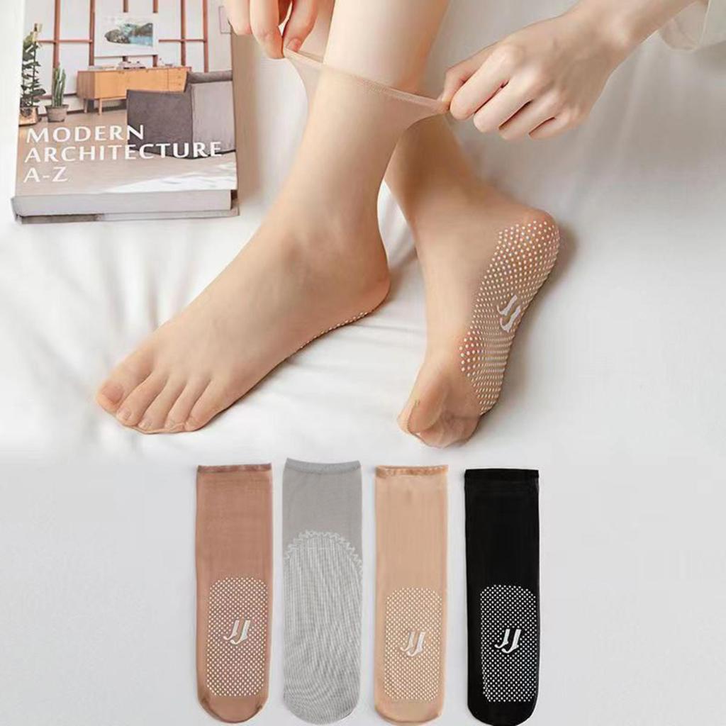 10 Pairs Ultra-thin Breathable Socks Women Non-slip Transparent Elastic Socks Ladies Summer Core Wire Short Ankle Socks