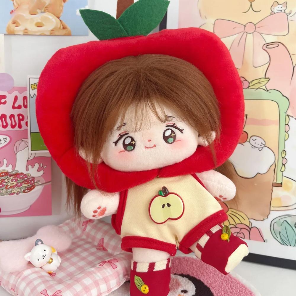 1 set Tomato Skirt Cotton Doll's Clothes Fruit Hat Plush Doll Clothes 20cm Cotton Doll