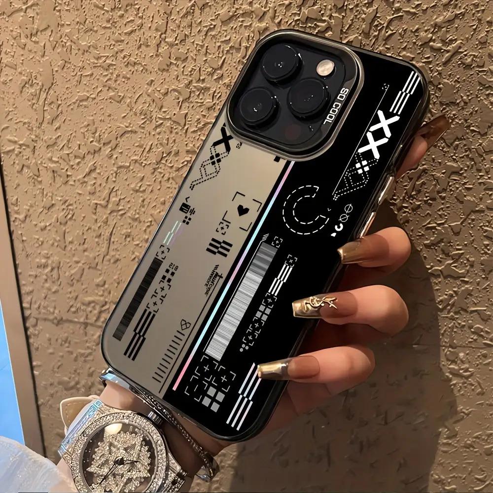 Модный цветной серебристый чехол Для iPhone 11 12 13 14 15 16 17 XS XR X 12 13 Plus Pro Max SE серии Противоударный прочный красивый великолепный