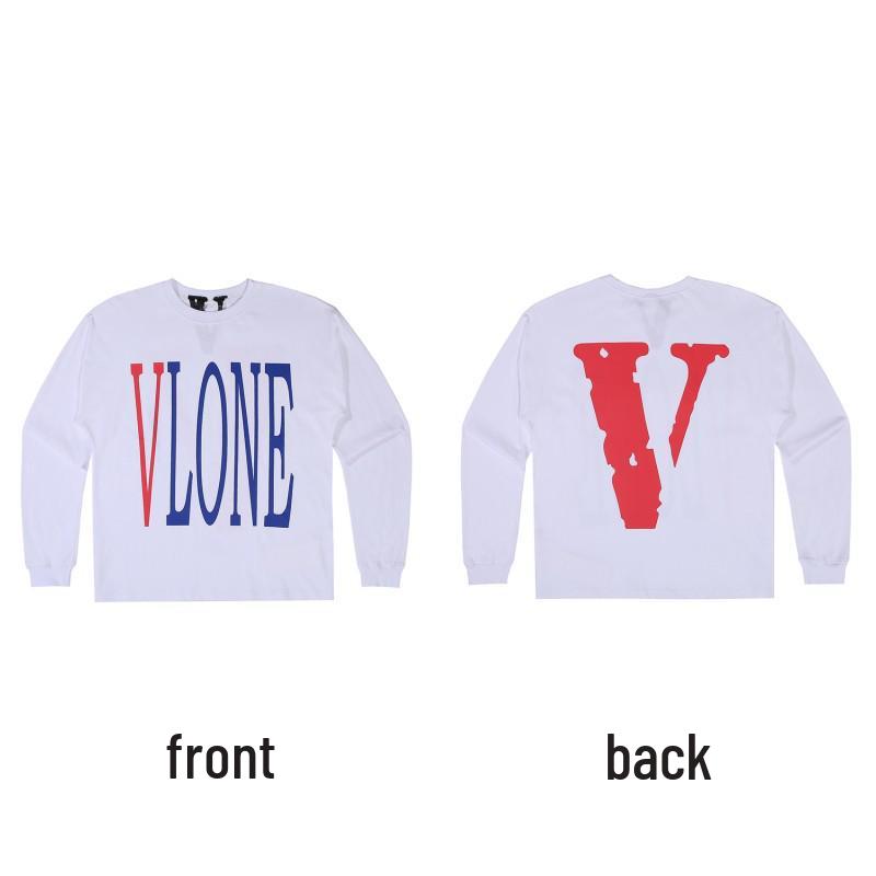 Унисекс худи VLONE с большим V и длинным рукавом - Модный стиль, вдохновленный Ван Ибо