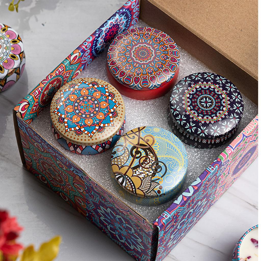 Набор ароматических свечей с ароматами розы, лаванды, лимона и какао. Портативная ароматерапевтическая свеча для