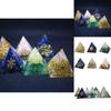 Stunning Orgonite Pyramid Featuring Vibrant Natural Crystal Macadam For Reiki Healing