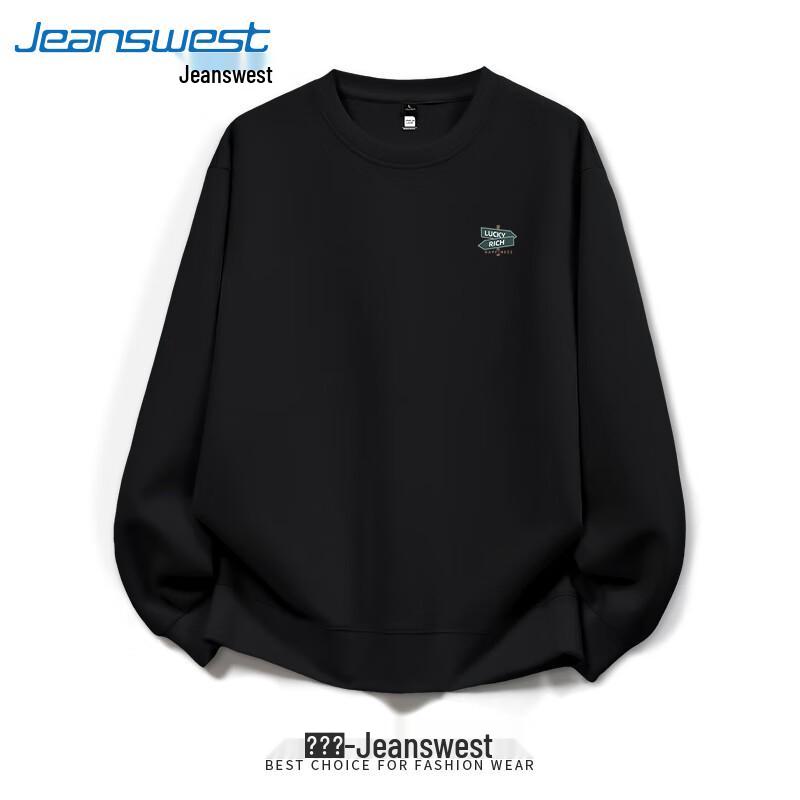 Jeanswest Men's American Letter Print Crew Neck Sweatshirt