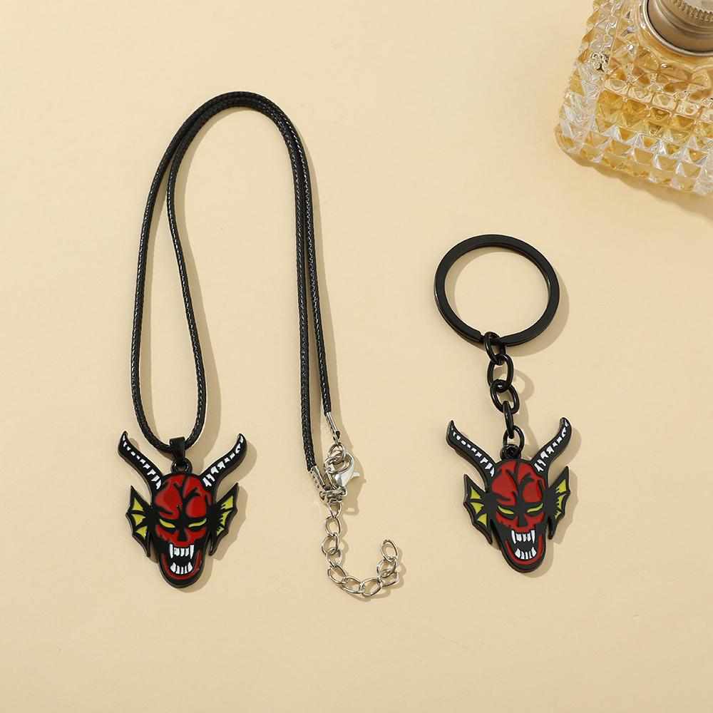 Cartoon Anime Club Pendant Necklace Cute Demon Mask Keychain Accessory New