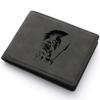 Men's Short Wallet PU Leather Vintage Thin Credit Card Holder Black Compact Wallet