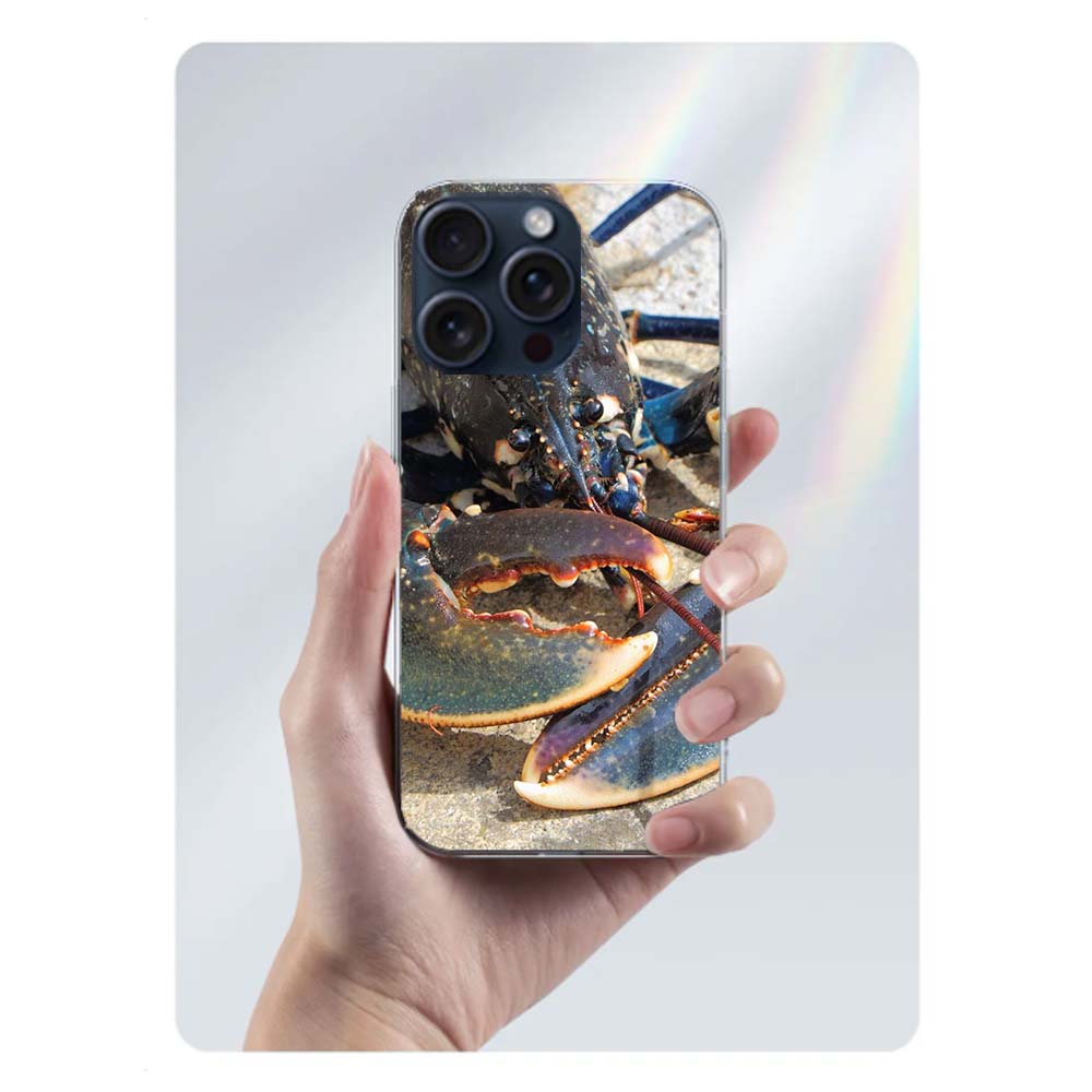 Прозрачный чехол для телефона с живым лобстером для iPhone 17 Air 16 Pro Max 15 Pro 14 Plus 17E 16E 11 13 12 Mini Чехлы Fundas Cell TPU Capa