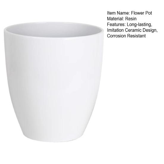 Глубокий цветочный горшок Имитация керамики Горшок для растений с дренажным отверстием Смола Монстера Кашпо с поддоном для комнатных и уличных растений Домашний сад Офисный декор