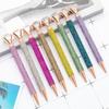 1 Piece Ballpoint Pen Luxury Gold Big Diamond Wedding Rose Metal Stationery School Supplies Pen