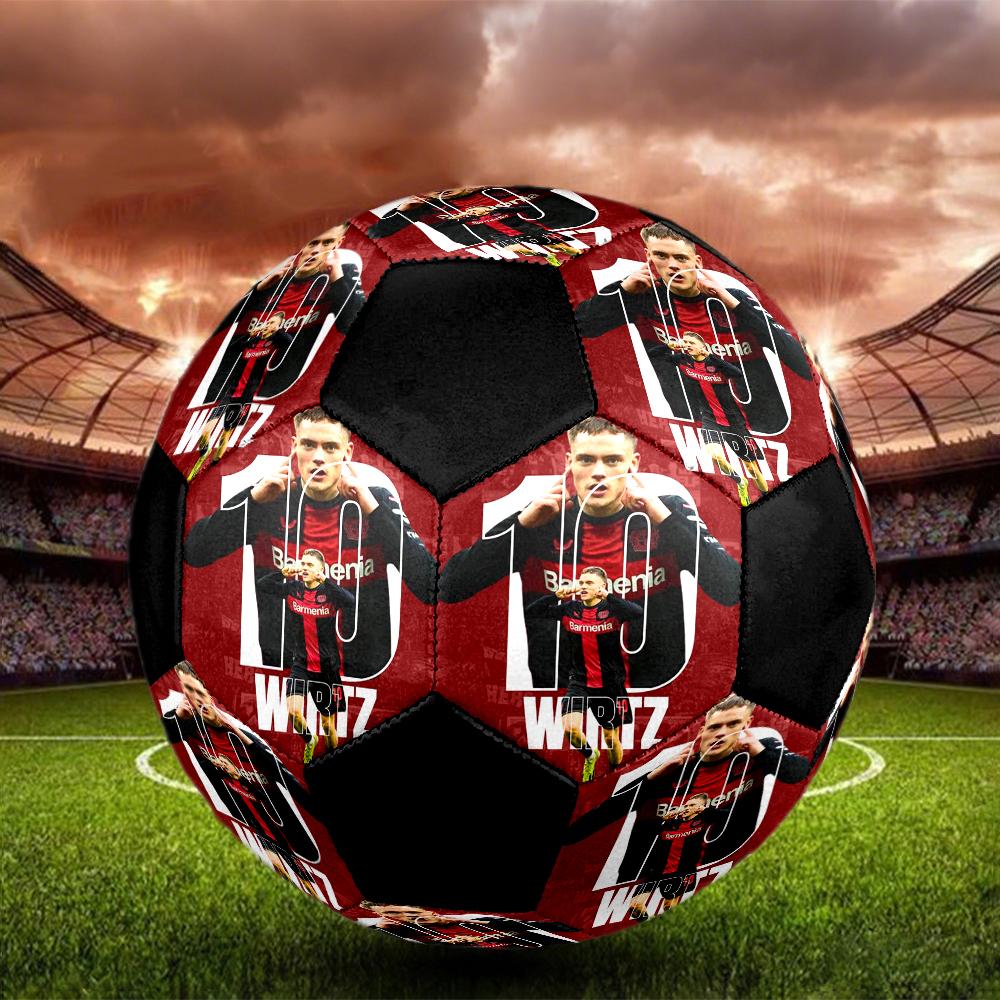 Florian Wirtz Indoor Soccer Ball Colorful Machine Stitched PVC Size 5 Team Training Competition Ready Durable High-Bounce Cool Sports Gift