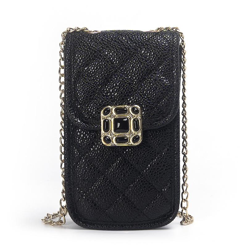 Тренд Сумка Икра Сумка для мобильного телефона Модная Матовая Текстурированная Ромбовидная Цепочка Маленькая Квадратная Сумка Вышитая Сумка на Плечо
