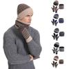 Men's Warm Wool Hat Knitted Plus Velvet Thickened Adult Hat Neck Glove Three-piece Set