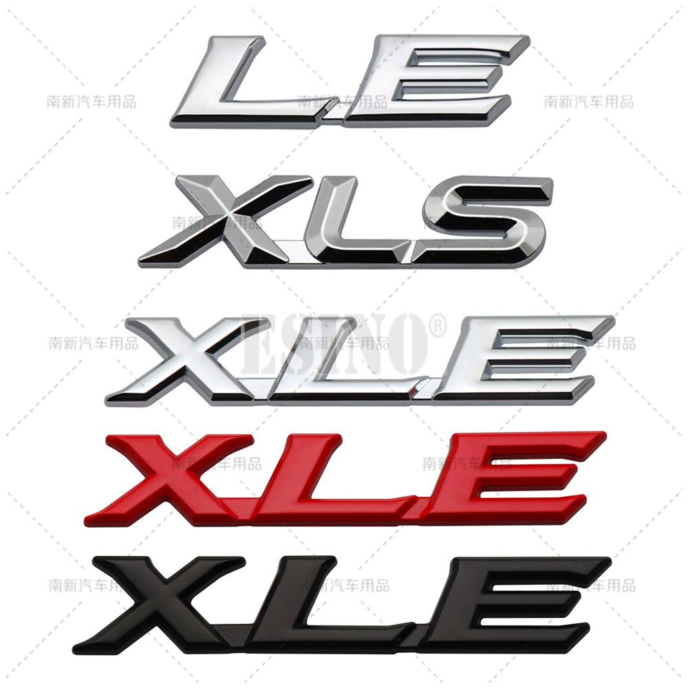 OAOV1 Car Styling 3D LE XLS XLE Car Metal Alloy RearTrunk Fender Adhesive Badge Body Tailgate Displaceme Emblem For Toyota Sienna