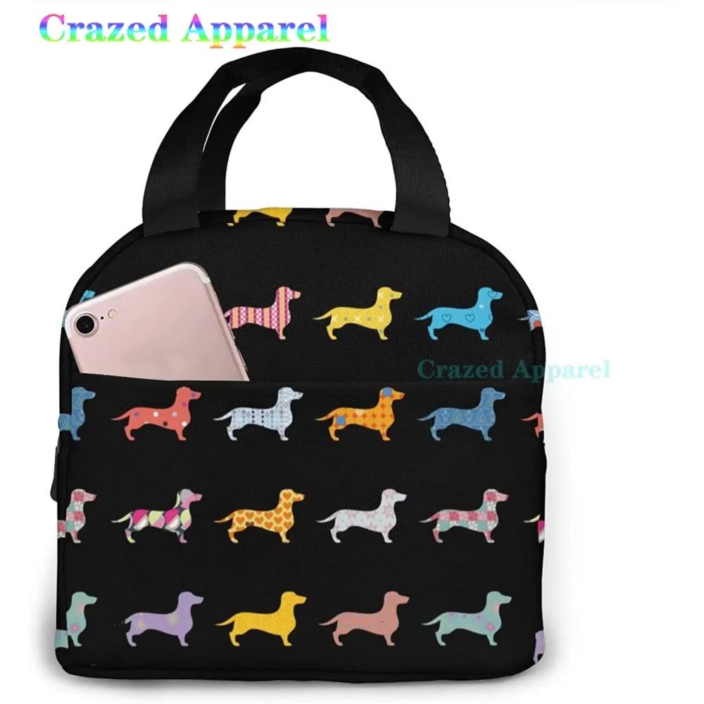 Ucsaxue Dogs I Love My Pet I Love Dachshund Lunch Bag Travel Box Work Bento Cooler Многоразовые сумки для пикника Изолированные сумки