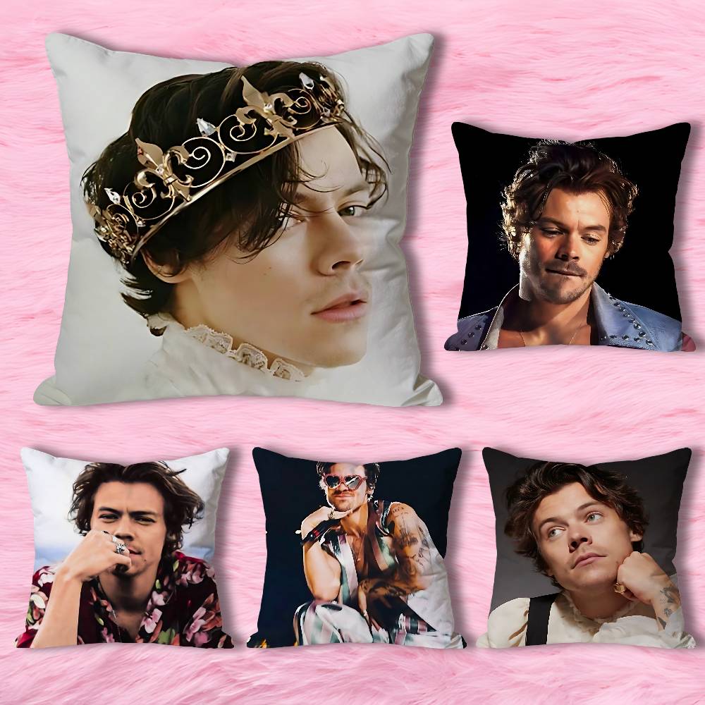 Наволочки для подушек с изображением певца H-Harry S-Styles для спальни, гостиной, дивана, домашнего декора. Полиэстеровая наволочка на молнии