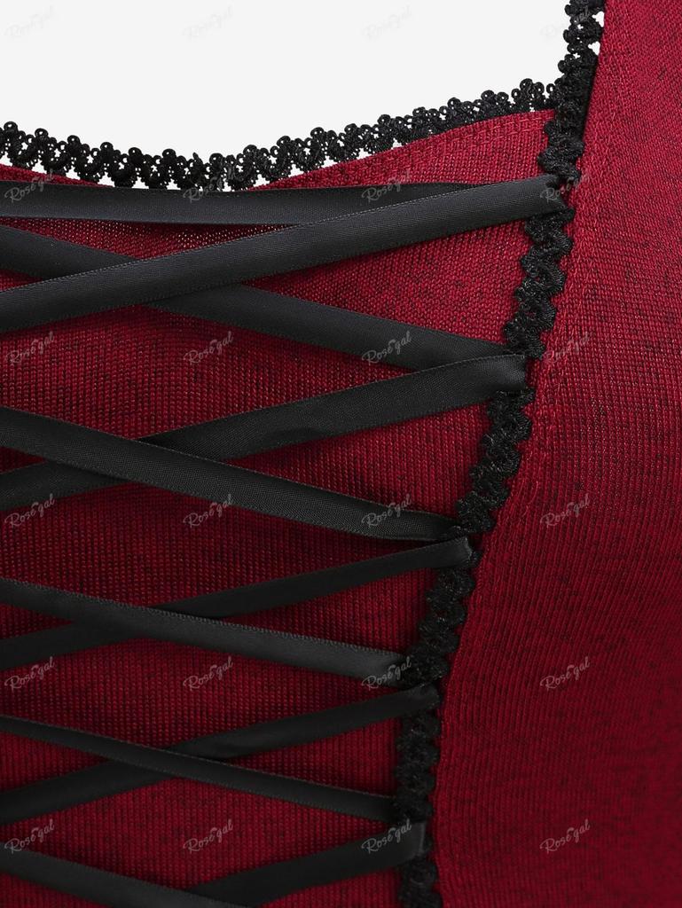 Rosegal Plus Size Lace Up Layered Ruffles Ruched Solid Dress