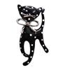 [R8505] - Black 'Cat' Designer Brooch - 55x25 Mm